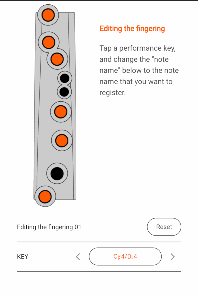 Roland Mini Plus app: Custom Fingering for C#/Db