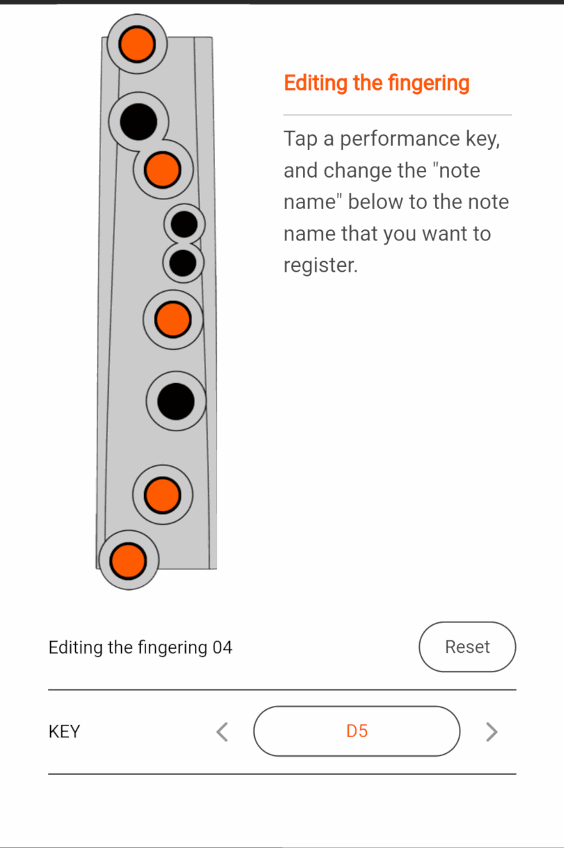 Roland Mini Plus app: Custom Fingering for D - Higher Octave