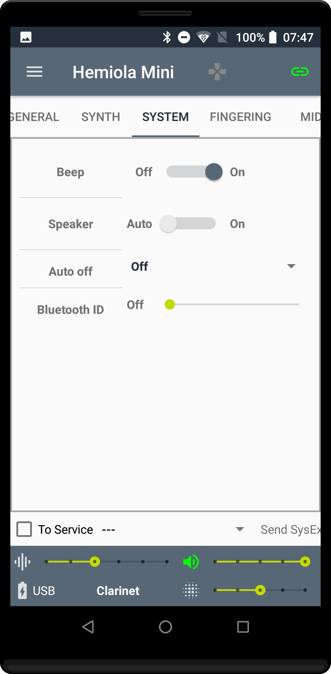 Roland Aerohone Mini - Hemiola Mini app preview - System