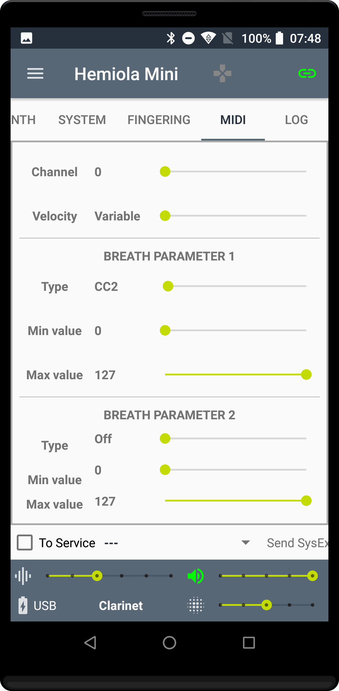 Roland Aerohone Mini - Hemiola Mini app preview -  MIDI