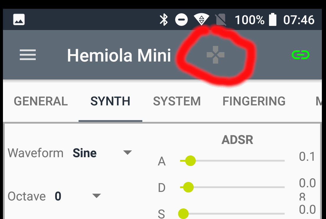 Roland Aerohone Mini - Hemiola Mini app preview - Pad Mode