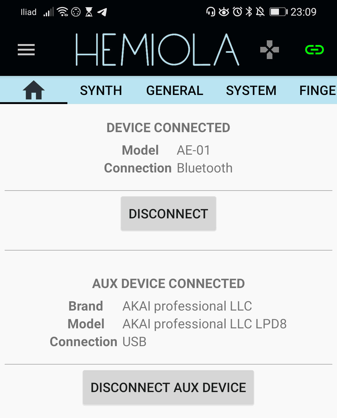 Gianluca Barbaro's Roland Mini Blog - Hemiola Android app - Multiple connections
