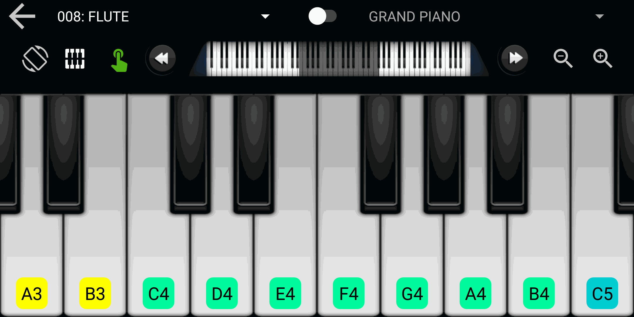 Gianluca Barbaro's Roland Mini Blog - Hemiola Android app - Keyboard - Zoom in