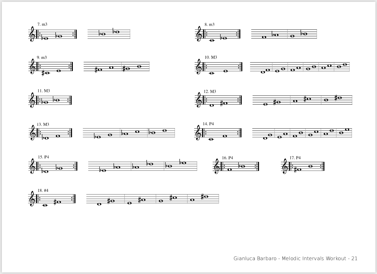 Melodic Intervals Workout